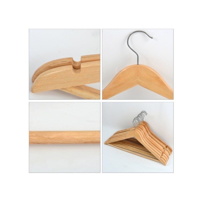 Juego de 10 perchas de madera MSV