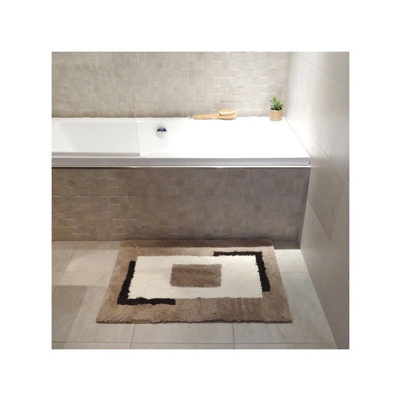 Polyester bath mat ANELA 60x90cm Brown Spirella