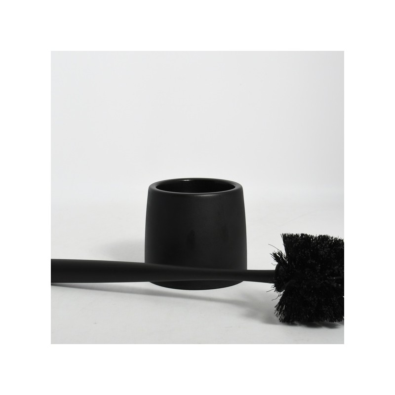 Scopino WC con supporto RICK Nero Spirella