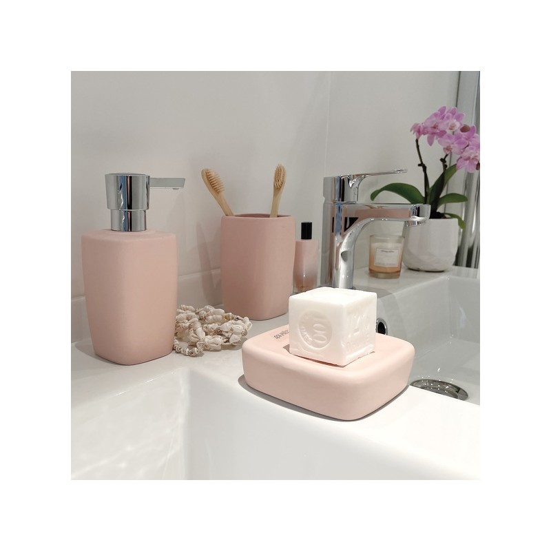 Porte savon Céramique RETRO Rose pastel Spirella