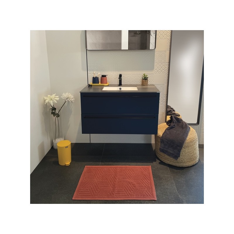 Alfombra de baño de algodón CUBO 50x80cm Terracota Spirella