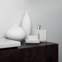 Vaso de Porcelana ROMA Blanco y Plata Spirella