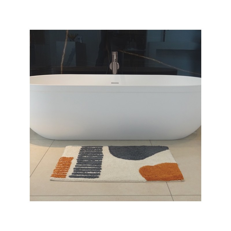 Spirella Badematte TEIVA 50x80cm Terrakotta & Ecru