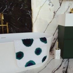 tapis de bain micro fibre DEEP FOREST 50X80cm  blanc & Vert Spirella