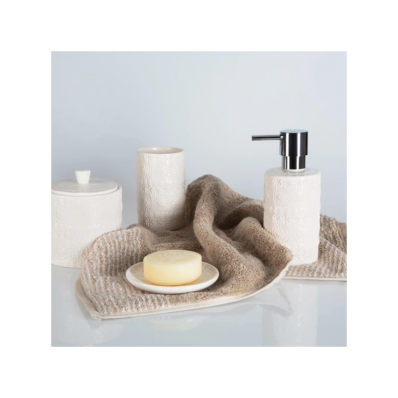 Dispensador de Jabón Porcelana RELIEF Blanco Spirella
