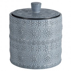 Caja de Algodón Porcelana RELIEF  Gris Spirella