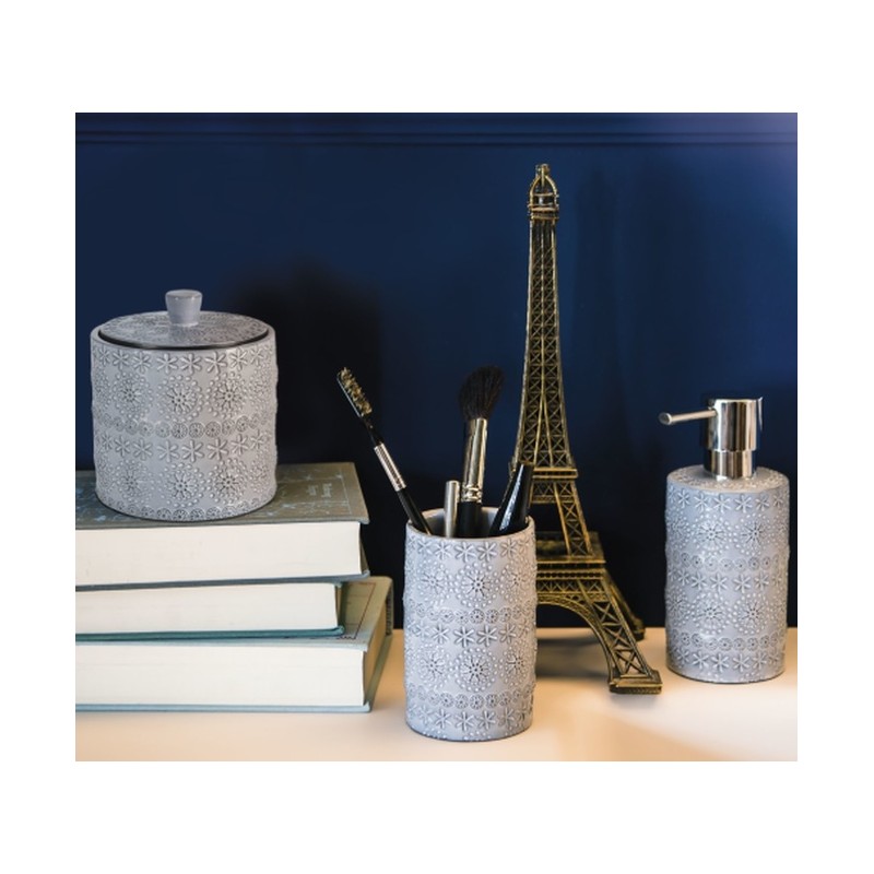 Cotton box Porcelain RELIEF Spirella Gray