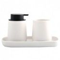 Lot de 3 accessoires de salle de bain en céramique MAONIE Blanc mat MSV