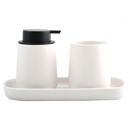 Lot de 3 accessoires de salle de bain en céramique MAONIE Blanc mat MSV