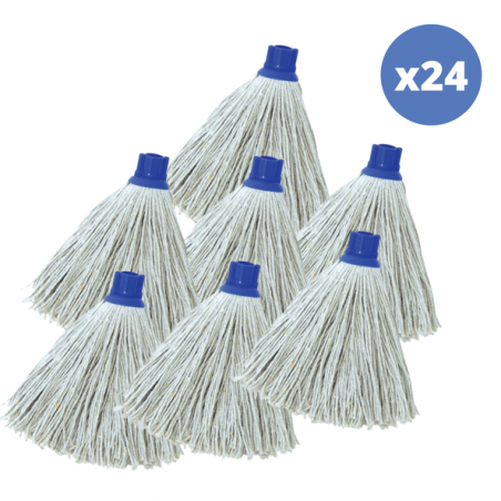 Set 24 frange di ricambio per mop in cotone superior 220gr Ecru MSV