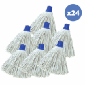 Set 24 frange di ricambio per mop in cotone superior 185gr Ecru MSV