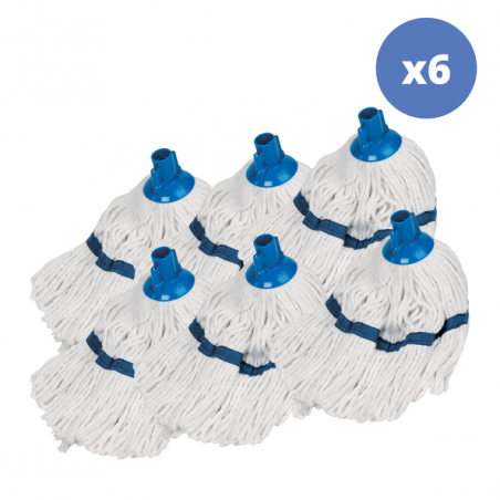 Lot de 6 franges en coton 185g doublé blanc