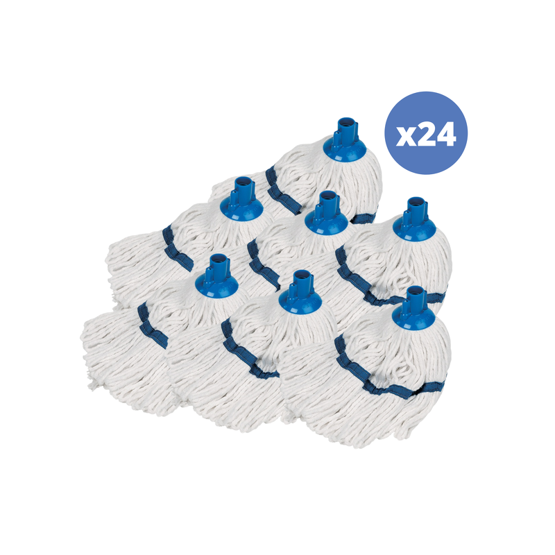 Set 24 frange di ricambio per Mop in cotone foderato Bianco MSV da 185gr