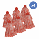 Lot de 6 franges en microfibre rouge