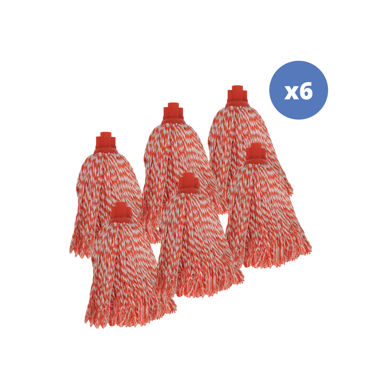spirella Lot de 6 franges en microfibre rouge