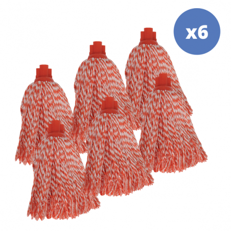 Lot de 6 franges en microfibre rouge