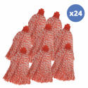 Lot de 24 franges en microfibre rouge