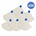 Lot de 24 franges microfibre blanc 150g