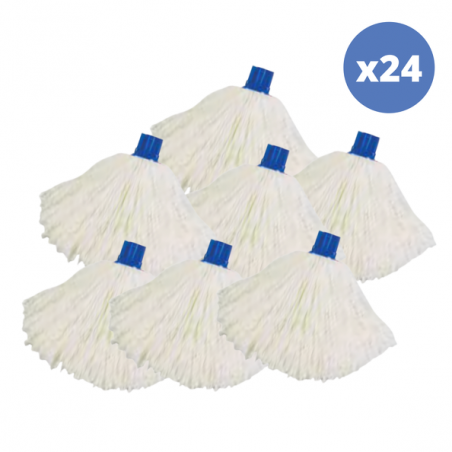 Lot de 24 franges microfibre blanc 150g