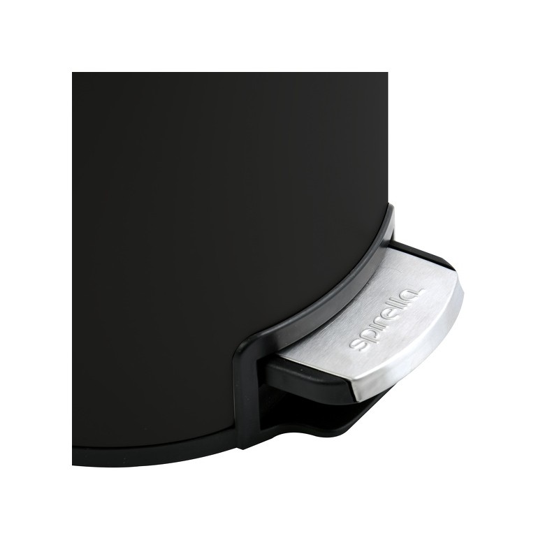 Poubelle à  pédale Inox RIKU 3L Noir mat Spirella