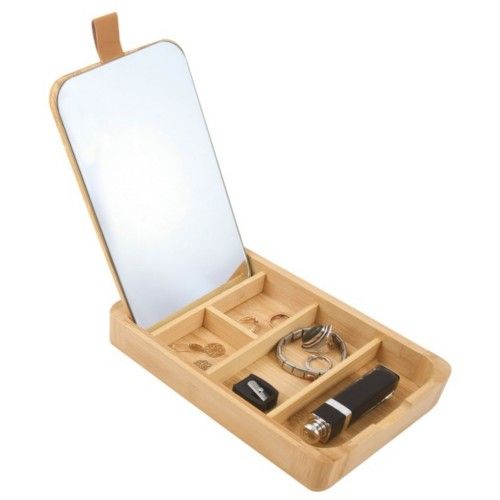 Spirella Mirror & Jewelery Box Rectangular Bamboo & PS ALAIS