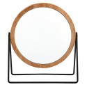 Miroir Rond Grossissant SATCHI Bois & Acier Noir MSV