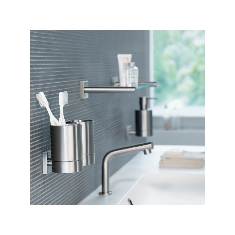 Soap dispenser to fix Chrome-plated stainless steel NYO Spirella Gray