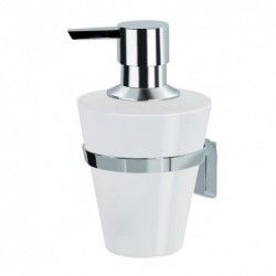 Distributeur de savon à  fixer Porcelaine et Acier chromé MAX LIGHT Blanc Spirella