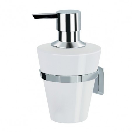 Soap dispenser to fix Porcelain and chrome steel MAX LIGHT White Spirella