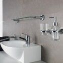 Spirella Seifenspender zum Fixieren von Glas und verchromtem Stahl LAGUNE Transparent