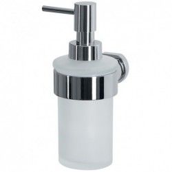 Soap dispenser to fix Glass & Chrome steel MILO White Spirella