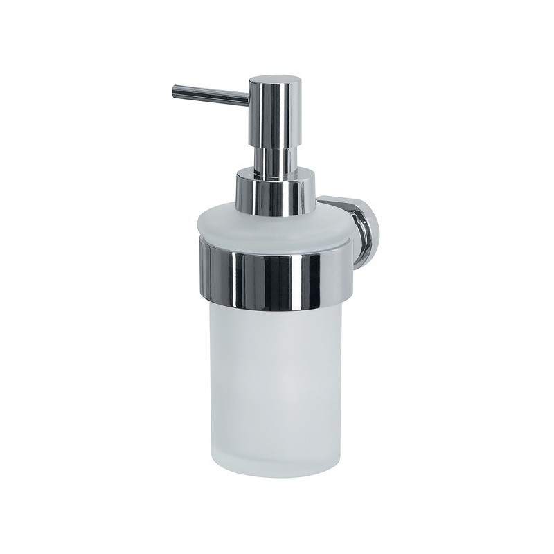 Soap dispenser to fix Glass & Chrome steel MILO White Spirella