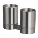 Double cups to attach Chrome-plated stainless steel NYO Spirella Gray