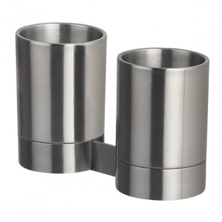Double cups to attach Chrome-plated stainless steel NYO Spirella Gray