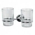 Spirella Double Gobelets à  fixer Verre & Acier Chromé ATLANTIC Transparent