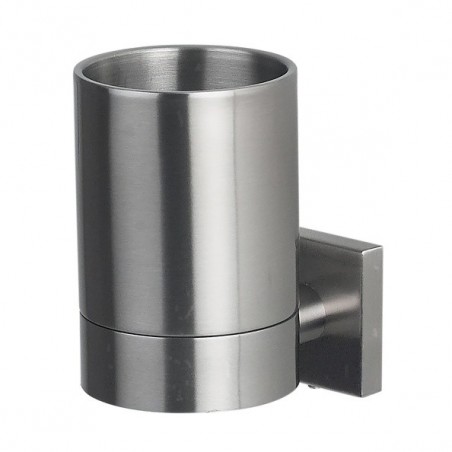 Clip-on tumbler Chrome-plated stainless steel NYO Gray Spirella