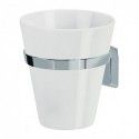 Gobelet à  fixer Porcelaine & Acier chromé MAX LIGHT Blanc Spirella