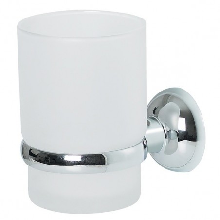 Tumbler to fix Glass & Chromed steel CAMPAGNE Opaque Spirella