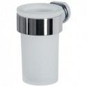 Cup to fix Glass & Chrome steel MILO White Spirella
