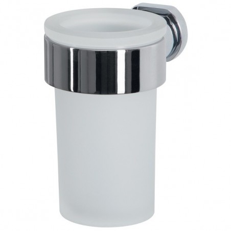 Cup to fix Glass & Chrome steel MILO White Spirella