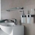 Cup to fix Glass & Chrome steel MILO White Spirella
