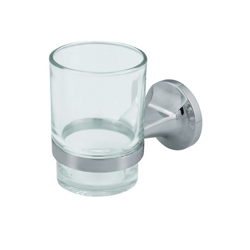 spirella Gobelet à  fixer Verre & Acier LAGUNE Chromé Transparent Spirella