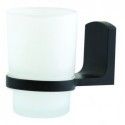 Tumbler to fix Glass & Chrome TAKU Transparent & Black Spirella