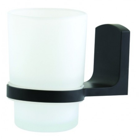 Tumbler to fix Glass & Chrome TAKU Transparent & Black Spirella