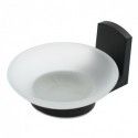 Porte savon à  fixer Verre & Chromé TAKU Transparent & Noir Spirella