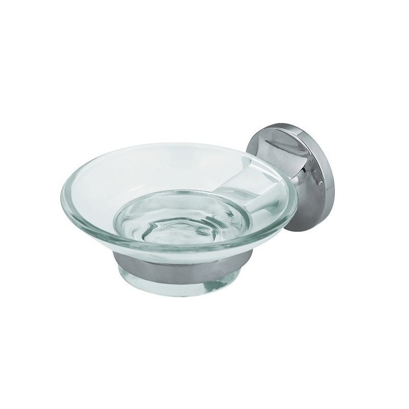 Soap dish to fix Glass and Chrome Steel LAGUNE Transparent Spirella