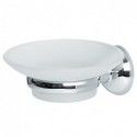 Soap dish to fix glass & chrome steel CAMPAGNE Opaque Spirella