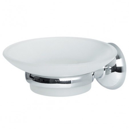 Soap dish to fix glass & chrome steel CAMPAGNE Opaque Spirella