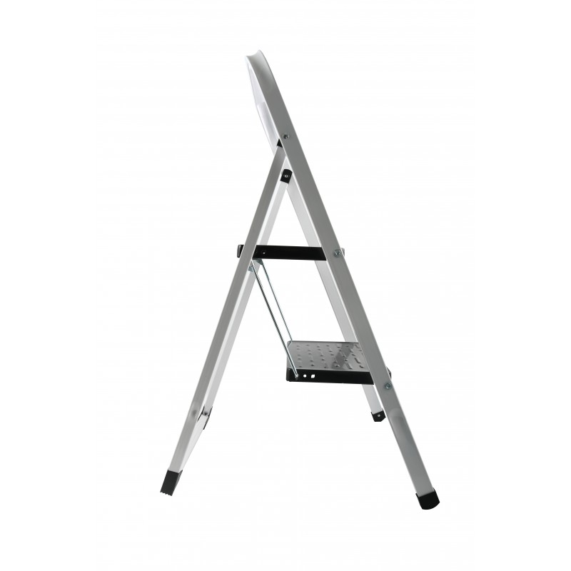 Klappleiter 2 Stufen aus Stahl Weiss max. 150 kg (49 x 43,5 x 83,5 cm) MSV