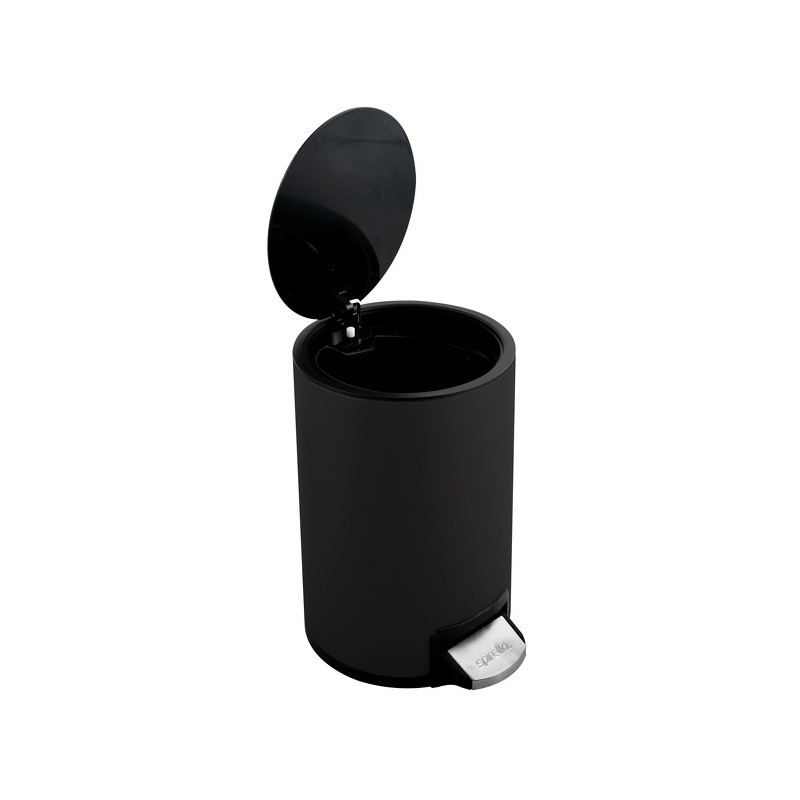 Papelera con pedal RIKU 5L acero inoxidable negro mate Spirella